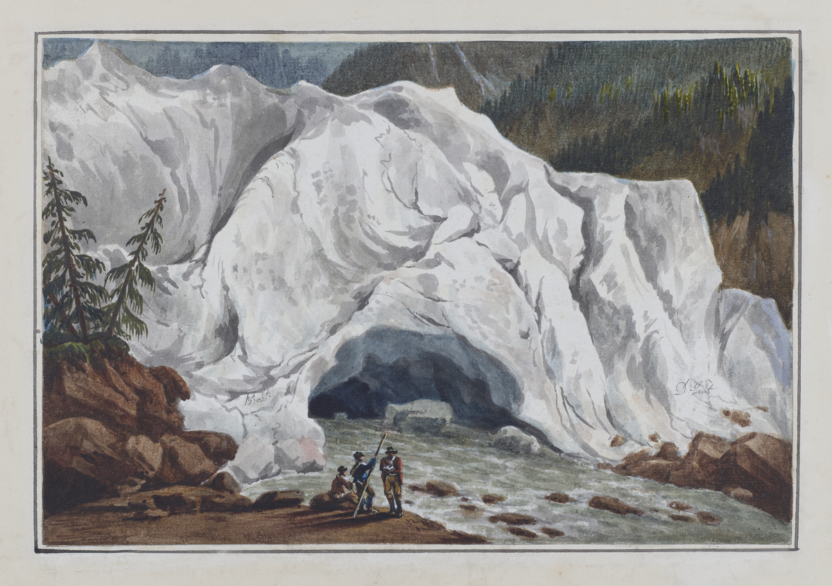 Debouchement of the Arveyron from the Glacier of Montauvert, Switzerland